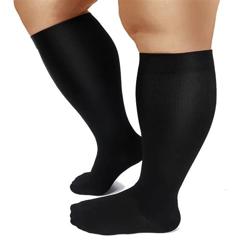 Wide Calf Compression Socks For Women And Men Circulation Plus Size Knee High Support Stockings