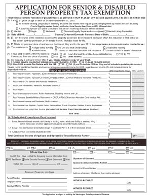 Fillable Online Piercecountywa Application For Senior Disabled