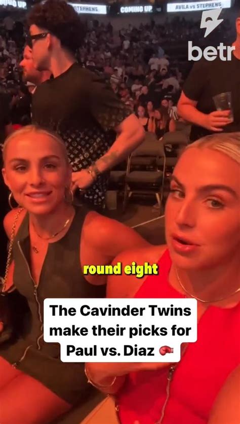 Cavinder Twins Look Stunning As They Cheer On Jake Paul From Ringside At Nate Diaz Fight And