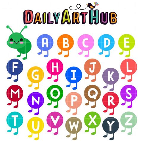 Caterpillar Letters Clip Art Set Daily Art Hub Graphics Alphabets