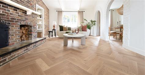 White Oak Natural Exclusive Brushed | Herringbone | Mirage Floors (US)