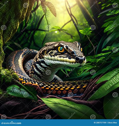 Tropical Snake in the Rainforest. Animal in the Rainforest Stock ...