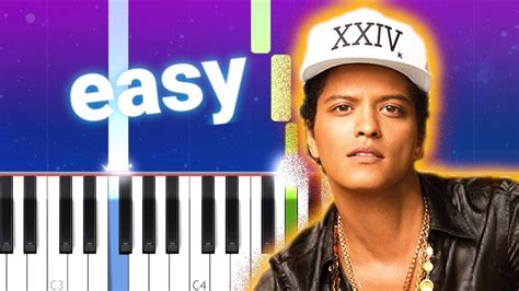 Bruno Mars Treasure 100 Easy Piano Tutorial Youtube