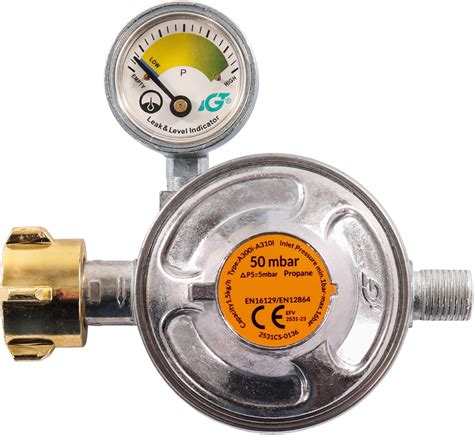 Gasschlauch Set Bestehend Aus Gasdruckregler 50 Mbar Mit Manometer Und