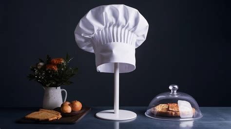 Premium Photo White Toque Chef Hat Stand Protect Master Headgear