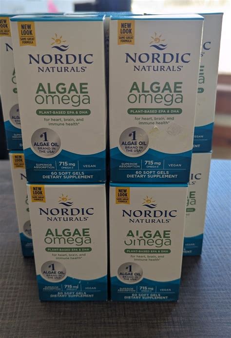 Box Bottle Lot Nordic Naturals Algae Omega Mg Soft Gels