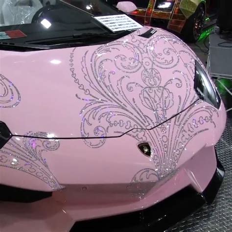 Pretty Pink Car with Intricate Designs