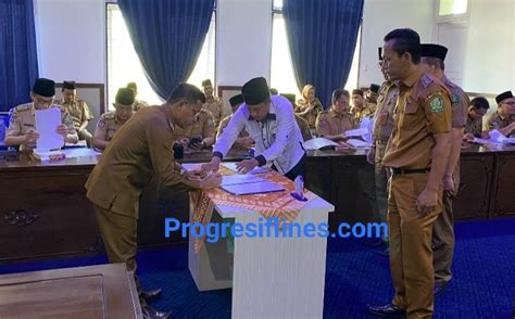 Pejabat Pemkab Lebong Teken PK Dan Pakta Integritas Progresif Lines