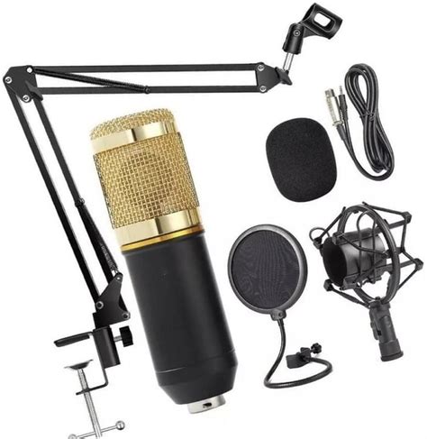 Kit Microfone Estúdio BM800 Pop Filter Aranha Braço Articulado