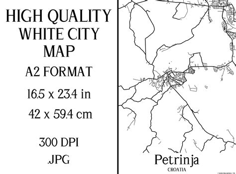 Petrinja Croatia White City Map Graphic by Mappingz · Creative Fabrica