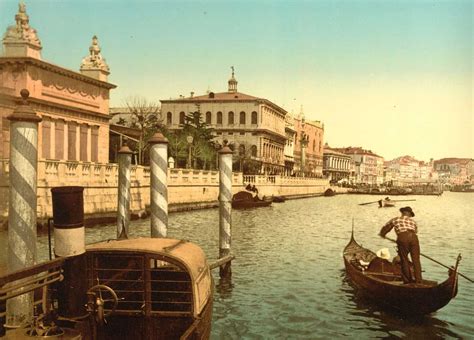 Фотохромные цветные фотографии старой Венеции старинные изображения