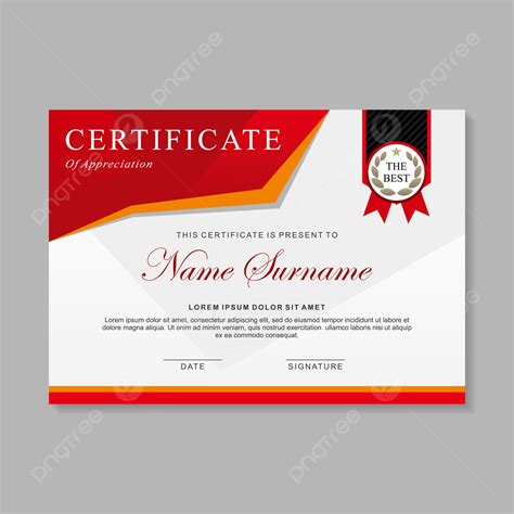 Modern Certificate Template Design With Red And White Color Template