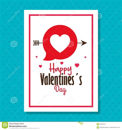 Happy Valentines Day Card Stock Illustration Illustration Of Card 82534513