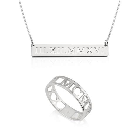 Roman Numeral Jewelry Set