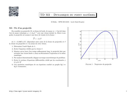 Solution Serie Des Exercices Dynamique Du Point Materiel Corriges