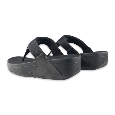 Fitflop Lulu Shimmerlux Toe Post Sandals All Black