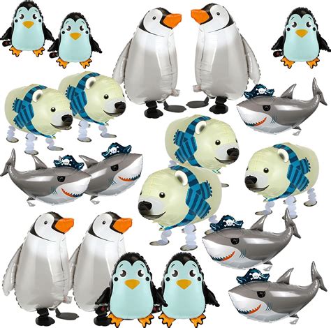 Amazon Libima 20 Pieces Polar Bear Penguin Shark Walking Balloons