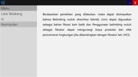 Belimbing Wuluh Averrhoa Bilimbi Linn Sebagai Fiksator Kain Batik PPT