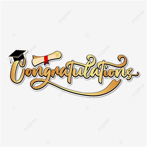 congratulations lettering with graduation cap and diploma on it, logo, illustration png and psd