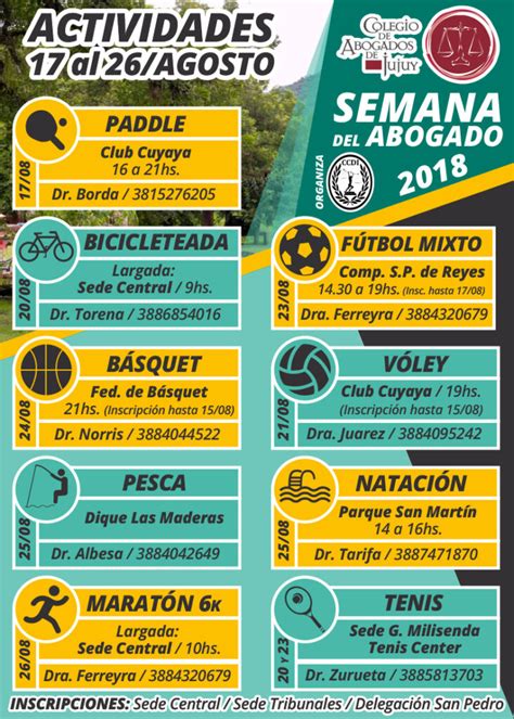 Actividades Deportivas Semana Del Abogado Colegio De Abogados De Jujuy