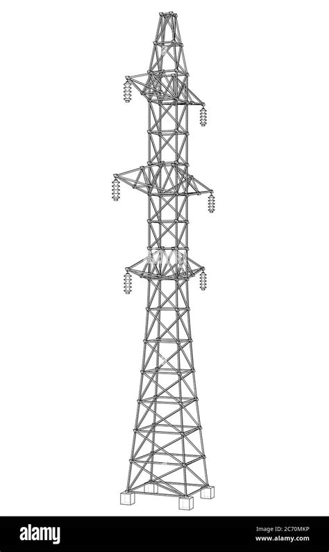 Electric pylon or electric tower concept Stock Photo - Alamy