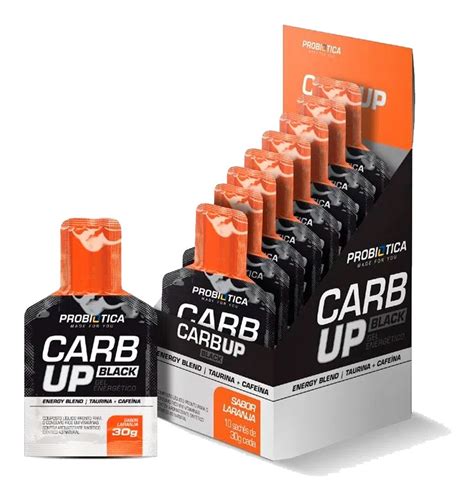 Carb Up Black Gel Cafeína Caixa C 10 Sachês Probiótica MercadoLivre