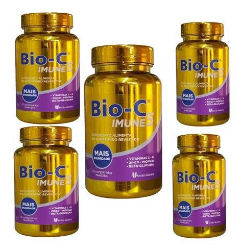 Bio C Vitaminas C D Zinco Beta glucana Própolis Kit C 5