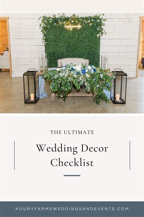 The Wedding Decor Checklist Choosing Your Wedding Decor Wedding