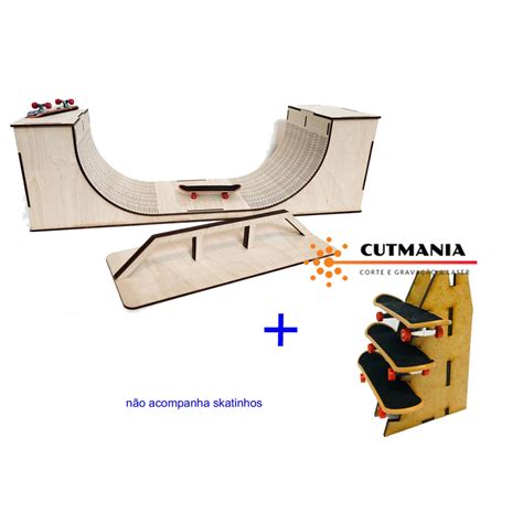 Kit Partes Pista Rampa Skate Dedo Trave Alta Suporte Skates