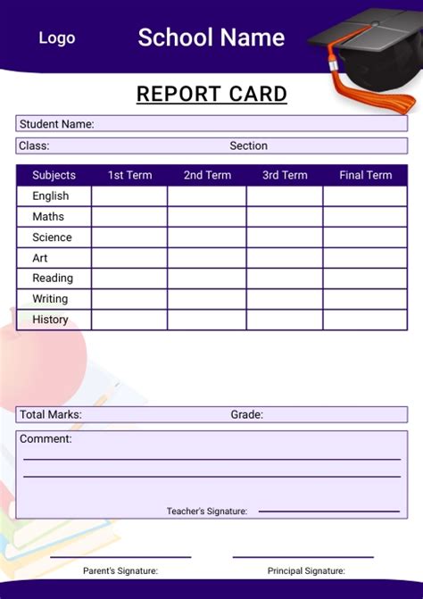 Student Report Card Template Postermywall