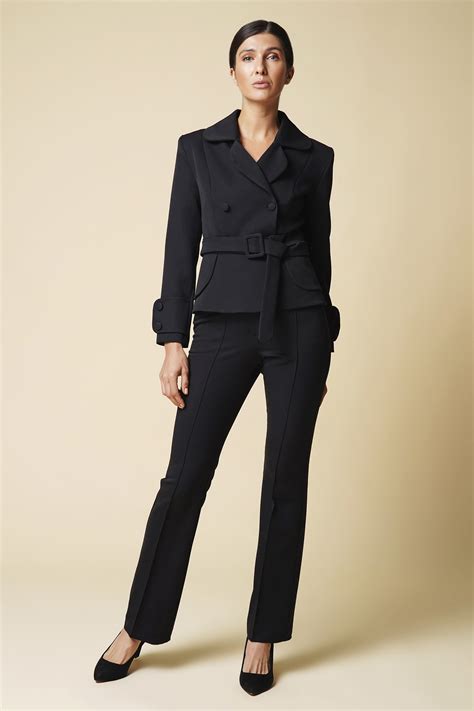 Black Pant Suit Women Tuxedo Pants Suit Womens Cloverleaf Etsy