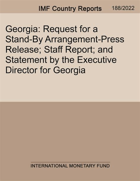 IMF Staff Country Reports Volume 2022 Issue 188 Georgia Request For A