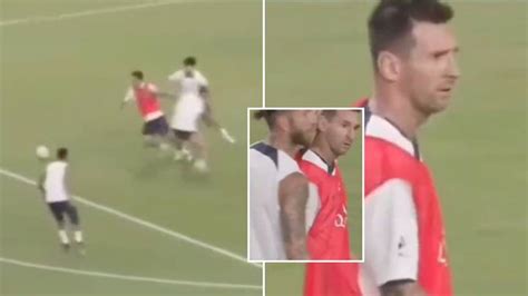 Lionel Messi And Sergio Ramos Argue In PSG Training