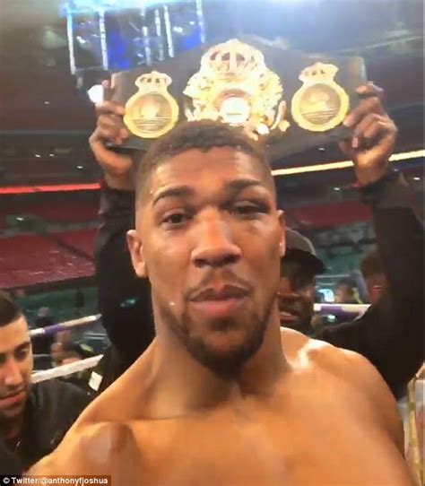 Anthony Joshua takes AMAZING post fight video at Wembley | Daily Mail Online