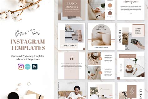 Canva Instagram Templates in Brown Tones Graphic by switzershop ...