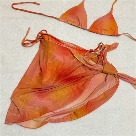 Ombre Bikini Set Orange Swimsuit Sunset Swimsuit Women S Fashion