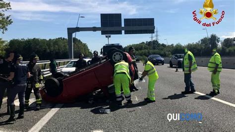 Incidente Sull Autostrada A Auto Ribaltata Tra Turate E Lomazzo Un