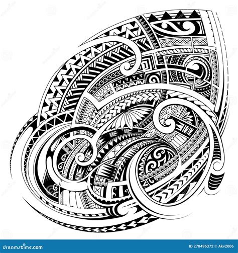 Polynesian Style Tribal Design For Tattoo And Prints Stock Vector