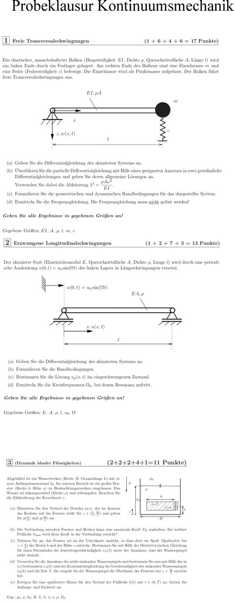 Probetest Kontinuumsmechanik Probeklausur Kontinuumsmechanik Studocu