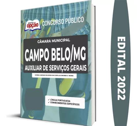 Apostila Câmara Campo Belo Mg 2022 Auxiliar Serviços Gerais MercadoLivre