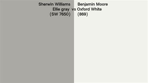 Sherwin Williams Ellie Gray Sw 7650 Vs Benjamin Moore Oxford White 869 Side By Side Comparison