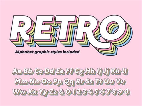 Download Layered Retro Alphabet Vector Art