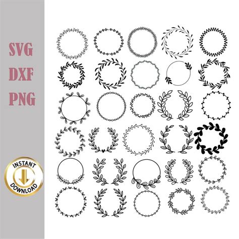 Wreath Svg Bundle Circle Wreath Svg Bundle Floral Wreath Etsy Uk