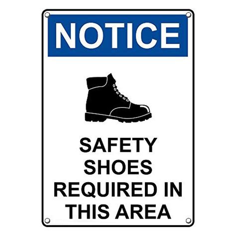 Weatherproof Plastic Vertical Osha Notice Safety Shoes Required In This