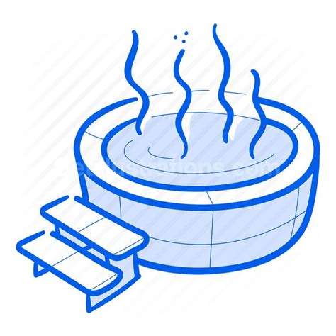 Hot Tub Water Steam Relaxation Vector Illustration Hot Tub Hot