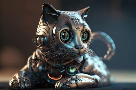 Premium Photo Robot Cat Ai Generated