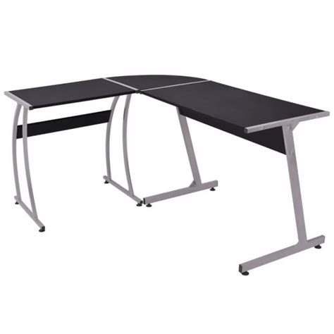 Corner Desk L-shaped Black