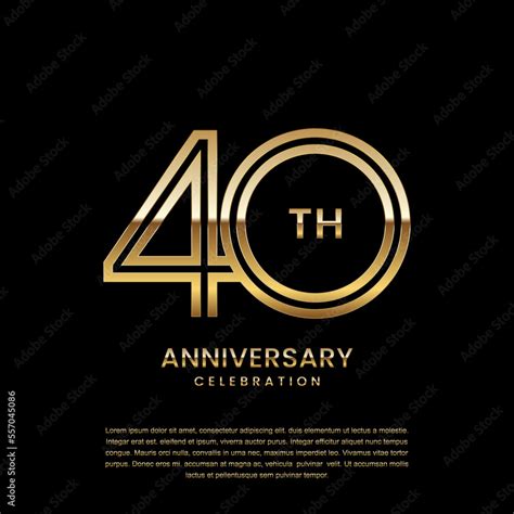 40 year anniversary celebration. Anniversary logo design with double ...