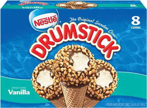 Nestle Drumstick Vanilla Frozen Dairy Dessert Cones 8 Ct Box Hy Vee