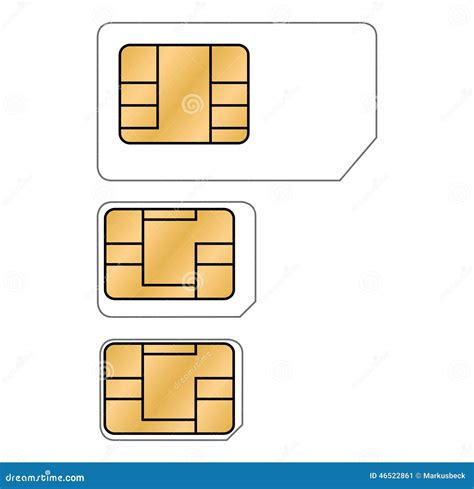 Three Different Types Of Sim Cards Stock Illustration Illustration Of